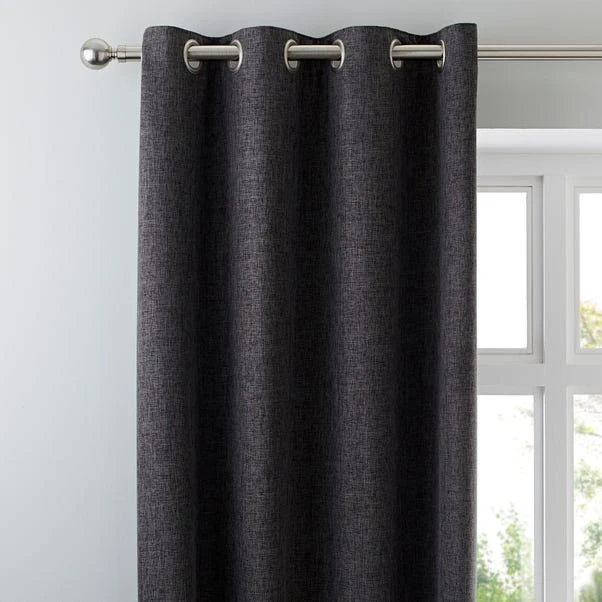 Dunelm Vermont Charcoal Eyelet Curtains