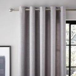 Dunelm Vermont Dove Grey Eyelet Curtains