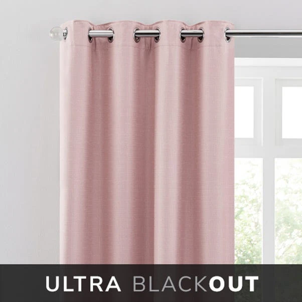 Dunelm Montreal Thermal Blackout Ultra Blush Eyelet Curtains