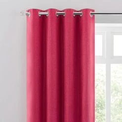 Dunelm Luna Brushed Raspberry Blackout Eyelet Curtains