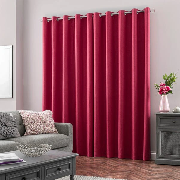 Dunelm Luna Brushed Raspberry Blackout Eyelet Curtains - Image 4