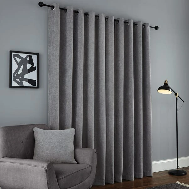 Dunelm Wynter Grey Thermal Eyelet Curtains - Image 4