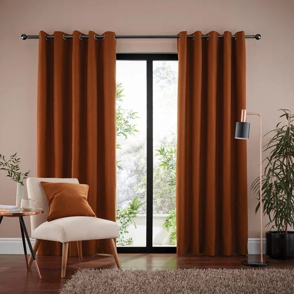 Dunelm Jennings Butterscotch Eyelet Curtains - Image 2