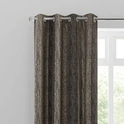 Dunelm Alexandria Stripe Charcoal Eyelet Curtains