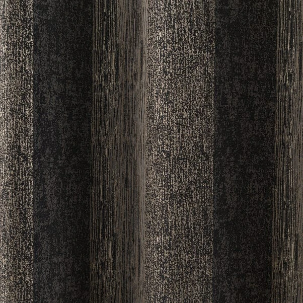 Dunelm Alexandria Stripe Charcoal Eyelet Curtains - Image 3