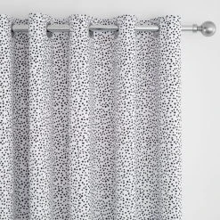 Dunelm Dottie Reversible Black Blackout Eyelet Curtains
