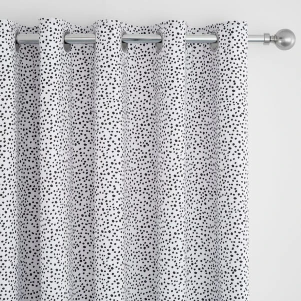 Dunelm Dottie Reversible Black Blackout Eyelet Curtains