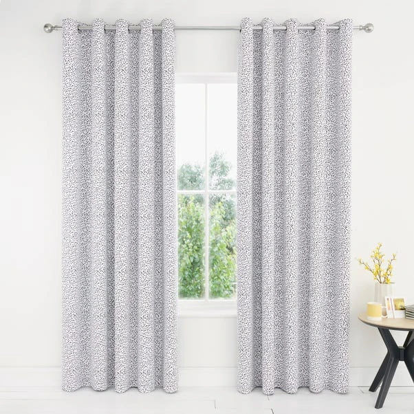 Dunelm Dottie Reversible Black Blackout Eyelet Curtains - Image 2