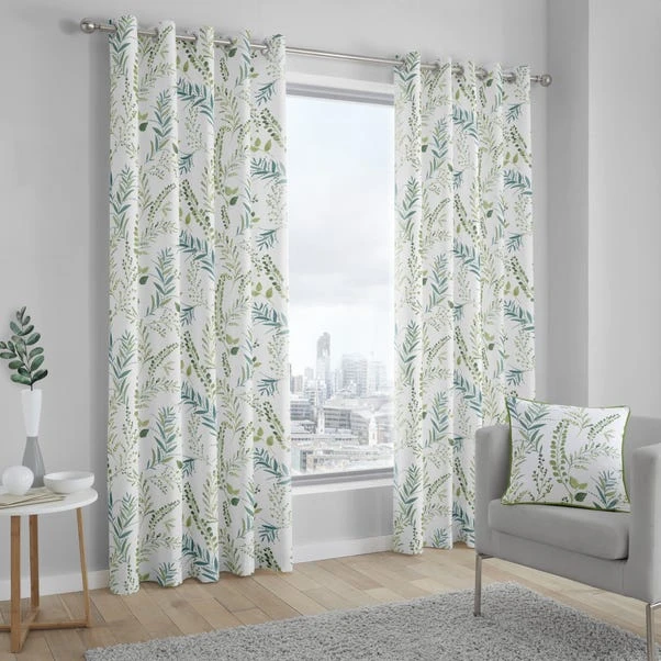 Fusion Fernworthy Green Eyelet Curtains - Image 2