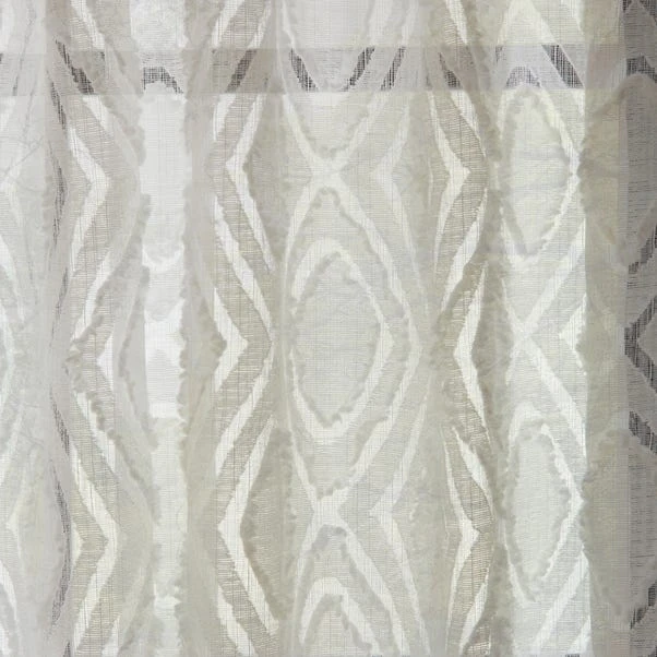 Dunelm Tufted Diamond Slot Top White Voile - Image 3