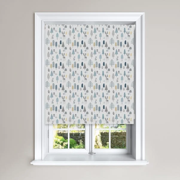 Dunelm Grey Scandi Forest Black Out Roller Blind