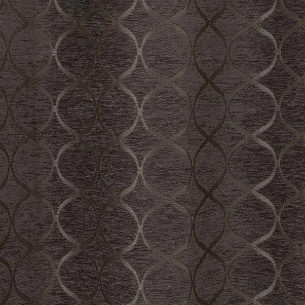 Luxury Collection Chenille Ogee Charcoal Eyelet Curtains - Image 3