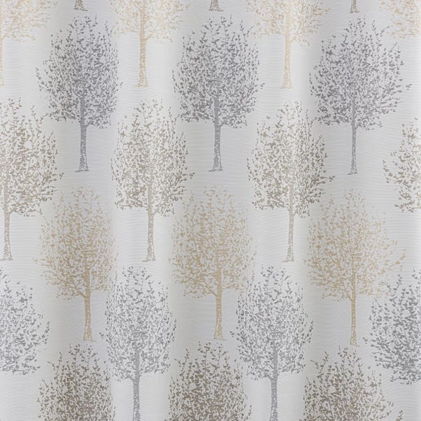 Luxury Collection Jacquard Trees Dove Grey Eyelet Curtains - Image 3
