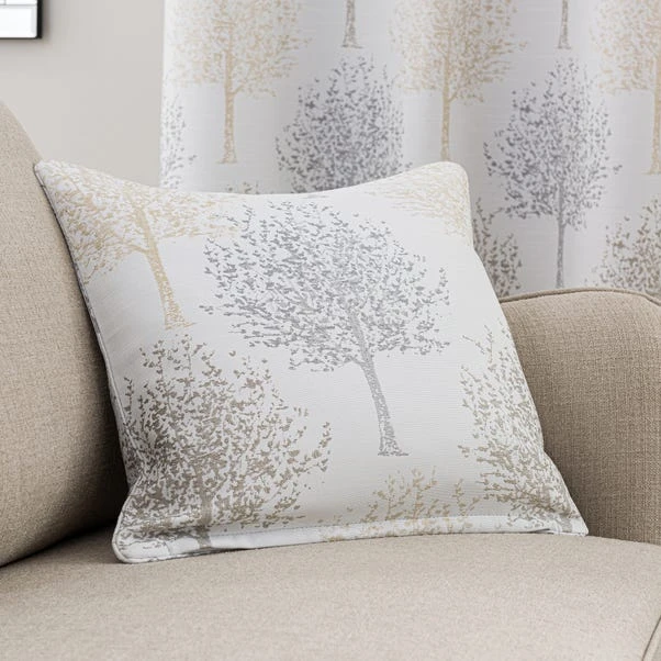 Luxury Collection Jacquard Trees Dove Grey Eyelet Curtains - Image 6