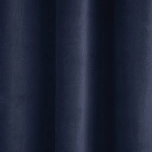 Luxury Collection Peyton Indigo Blue Velvet Eyelet Curtains - Image 3