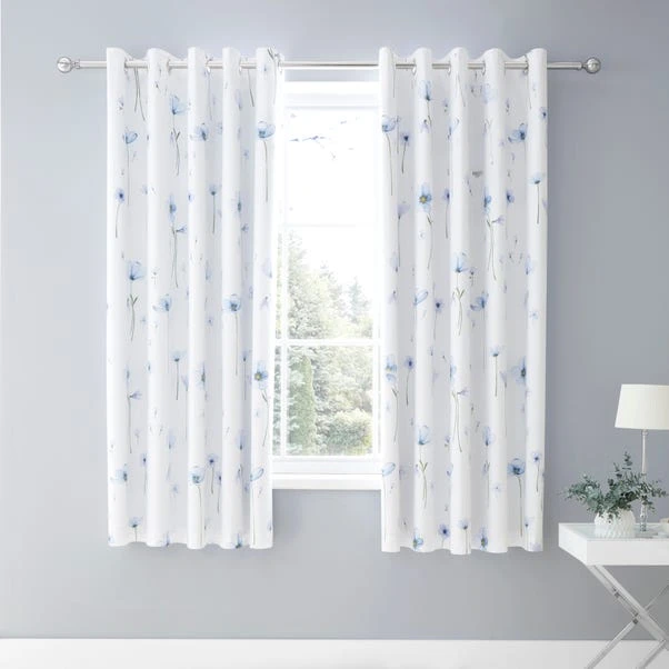 Dunelm Maddie Blue Blackout Eyelet Curtains - Image 2