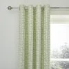 Dunelm Florentina Green Blackout Eyelet Curtains