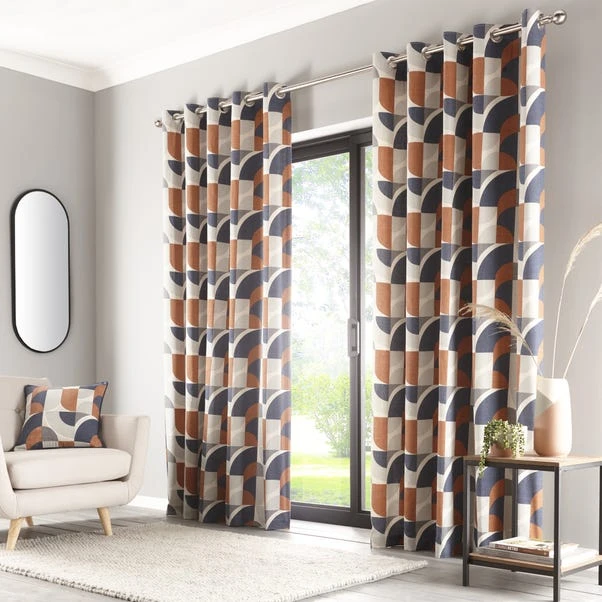 Dunelm Elements Marne Navy Eyelet Curtains - Image 2