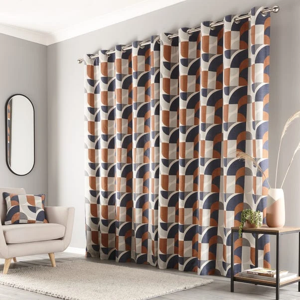 Dunelm Elements Marne Navy Eyelet Curtains - Image 4