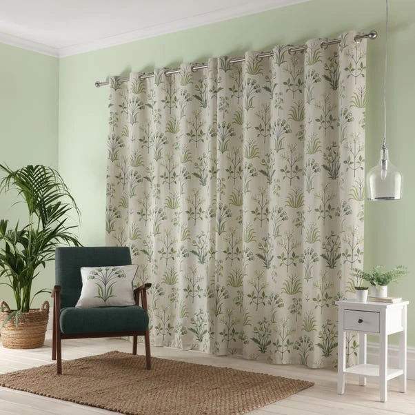 Dunelm Florentina Green Eyelet Curtains - Image 4