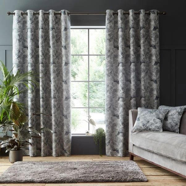 Dunelm Crane Silver Eyelet Curtains - Image 2