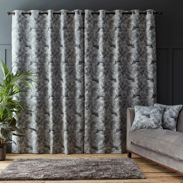 Dunelm Crane Silver Eyelet Curtains - Image 5