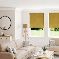 Dunelm Luna Old Gold Blackout Roller Blind