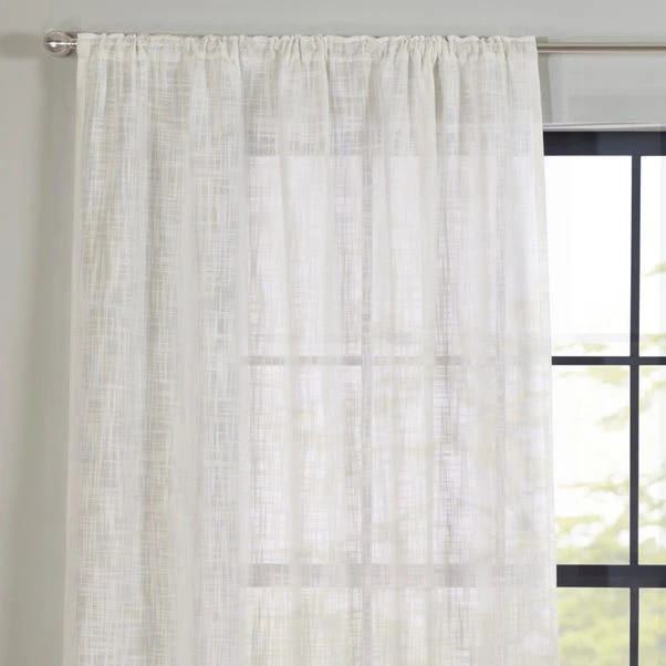 Dunelm Montego White Slot Top Single Voile Panel