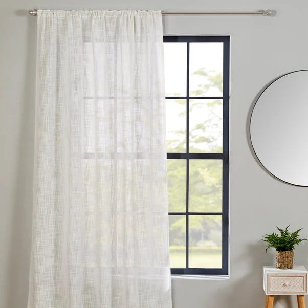 Dunelm Montego White Slot Top Single Voile Panel - Image 2