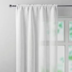 Dunelm Crushed White Slot Top Single Voile Panel