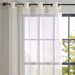 Dunelm Sheer Elegance Ivory Eyelet Voile Panel