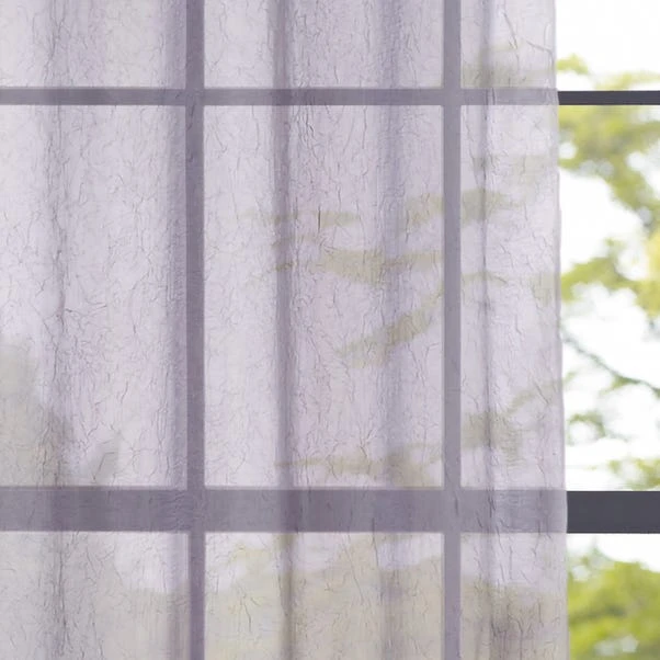 Dunelm Crushed Grey Eyelet Single Voile Panel - Image 3