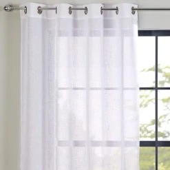 Dunelm Boucle White Eyelet Voile Panel