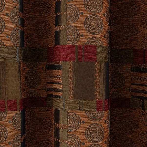 Luxury Collection Prague Chenille Terracotta Eyelet Curtains - Image 3