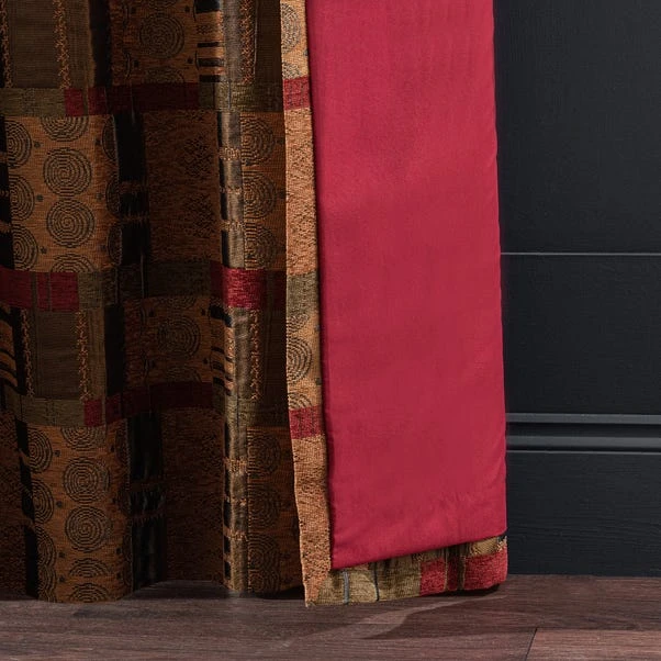 Luxury Collection Prague Chenille Terracotta Eyelet Curtains - Image 6
