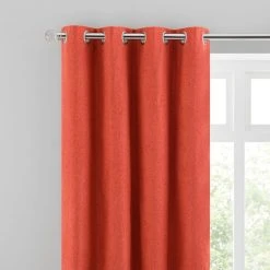 Dunelm Luna Brushed Ginger Blackout Eyelet Curtains