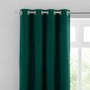 Dunelm Luna Brushed Emerald Blackout Eyelet Curtains