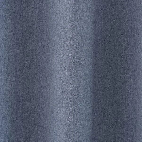 Dunelm Luna Brushed Dusky Blue Blackout Eyelet Curtains - Image 3