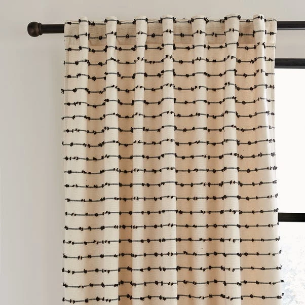 Dunelm Kingston Black Hidden Tab Top Voile