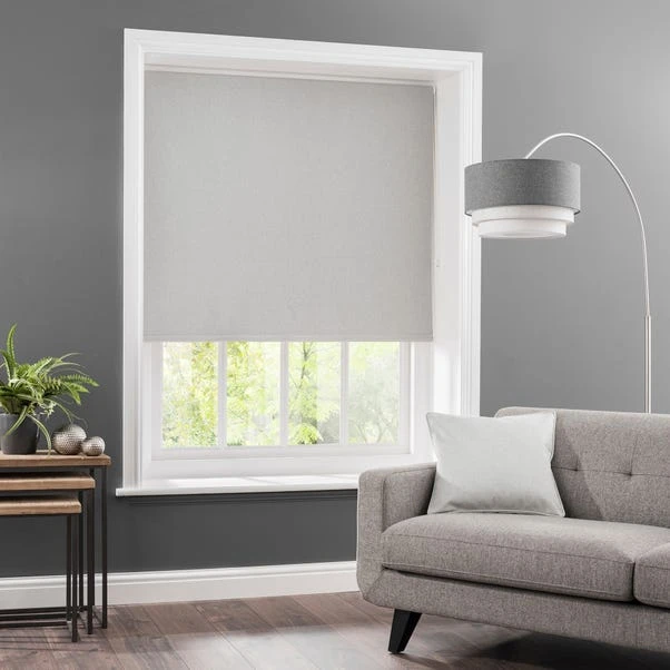 Dunelm Luna Dove Grey Blackout Roller Blind