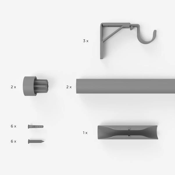 Dunelm Trinity Metal Eyelet Curtain Pole - Image 2