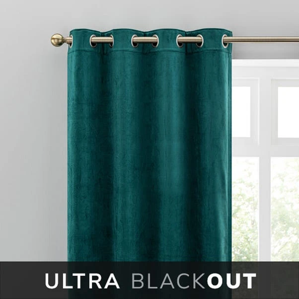 Dunelm Isla Ultra Blackout Emerald Eyelet Curtains