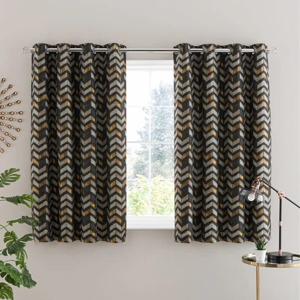 Dunelm Zena Black Eyelet Curtains - Image 5