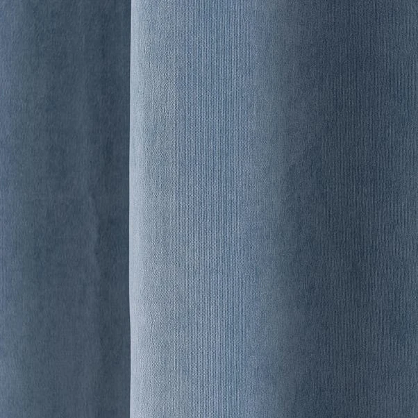 Dunelm Margot Velour Ashley Blue Eyelet Curtains - Image 3