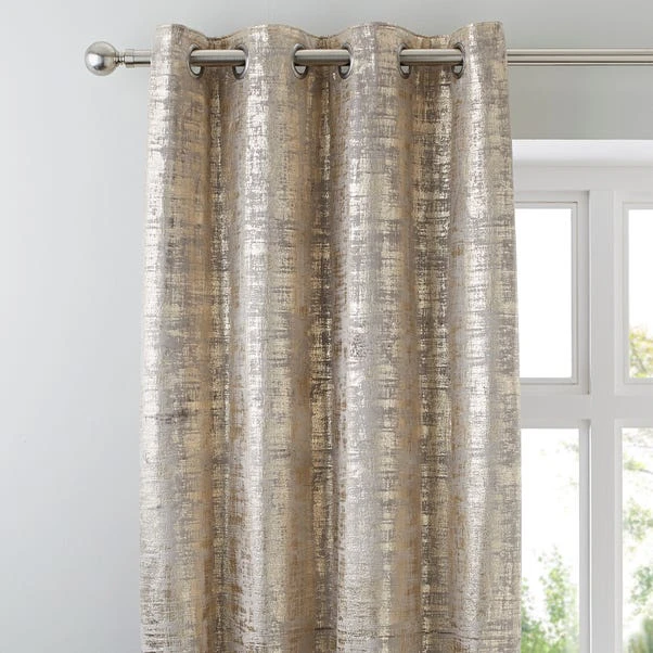 Dunelm Romano Gold Velour Eyelet Curtains