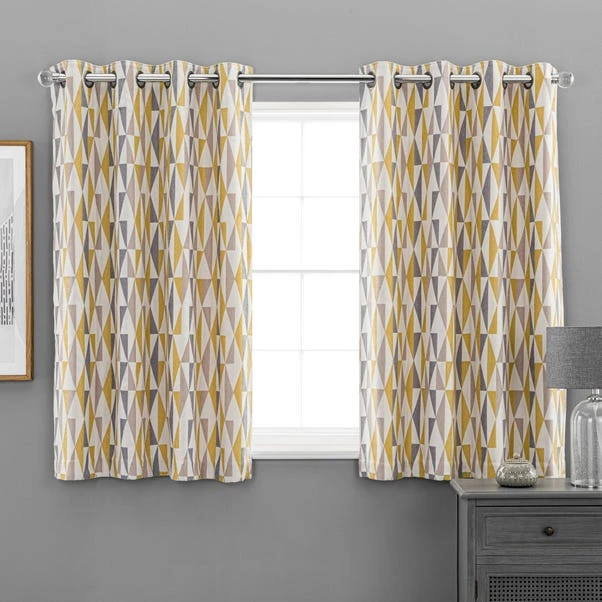 Dunelm Triangle Chenille Jacquard Eyelet Curtains - Image 5