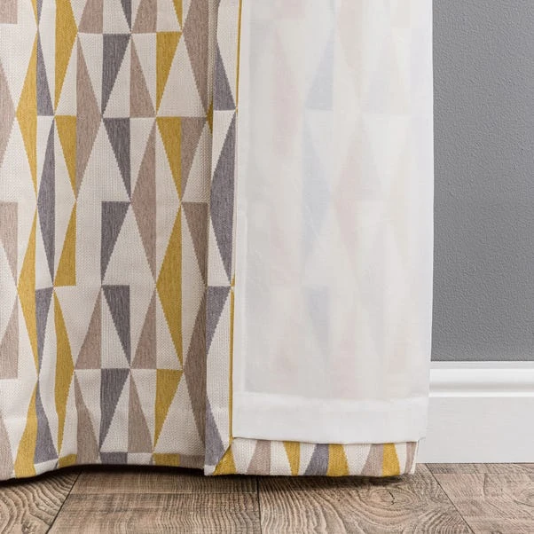 Dunelm Triangle Chenille Jacquard Eyelet Curtains - Image 6