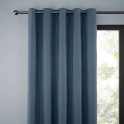 Dunelm Jennings Ashley Blue Thermal Eyelet Curtains