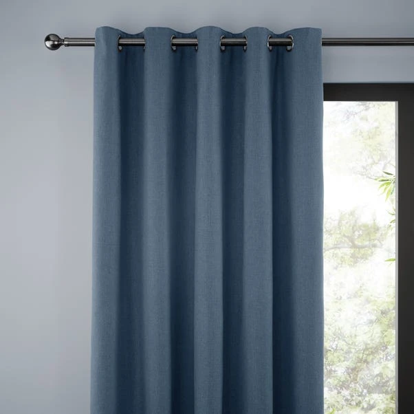 Dunelm Jennings Ashley Blue Thermal Eyelet Curtains