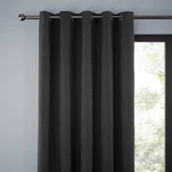 Dunelm Jennings Black Thermal Eyelet Curtains